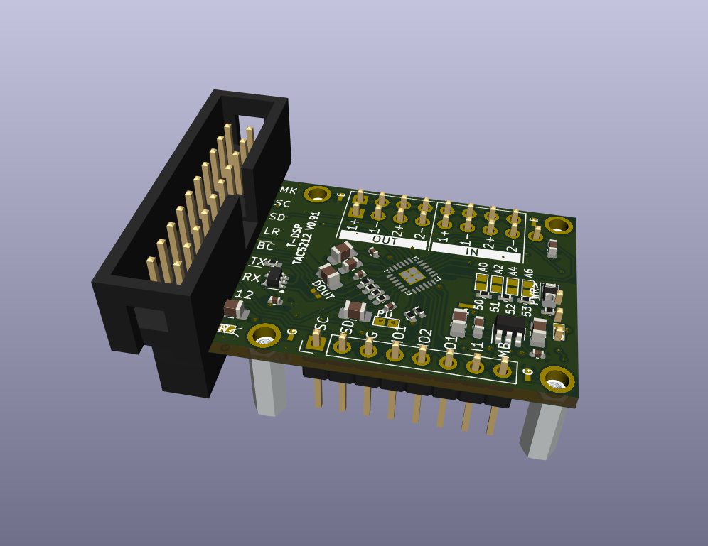 T-DSP TAC5212 Pro Audio Module 3D render